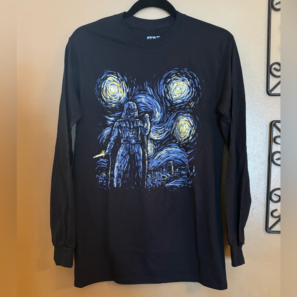 Star Wars Long Sleeve Shirt with Starry Night Design NWOT Size M